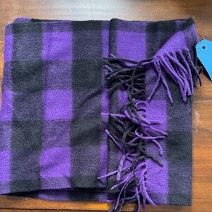 Kinross Purple and Black Cashmere Scarf
